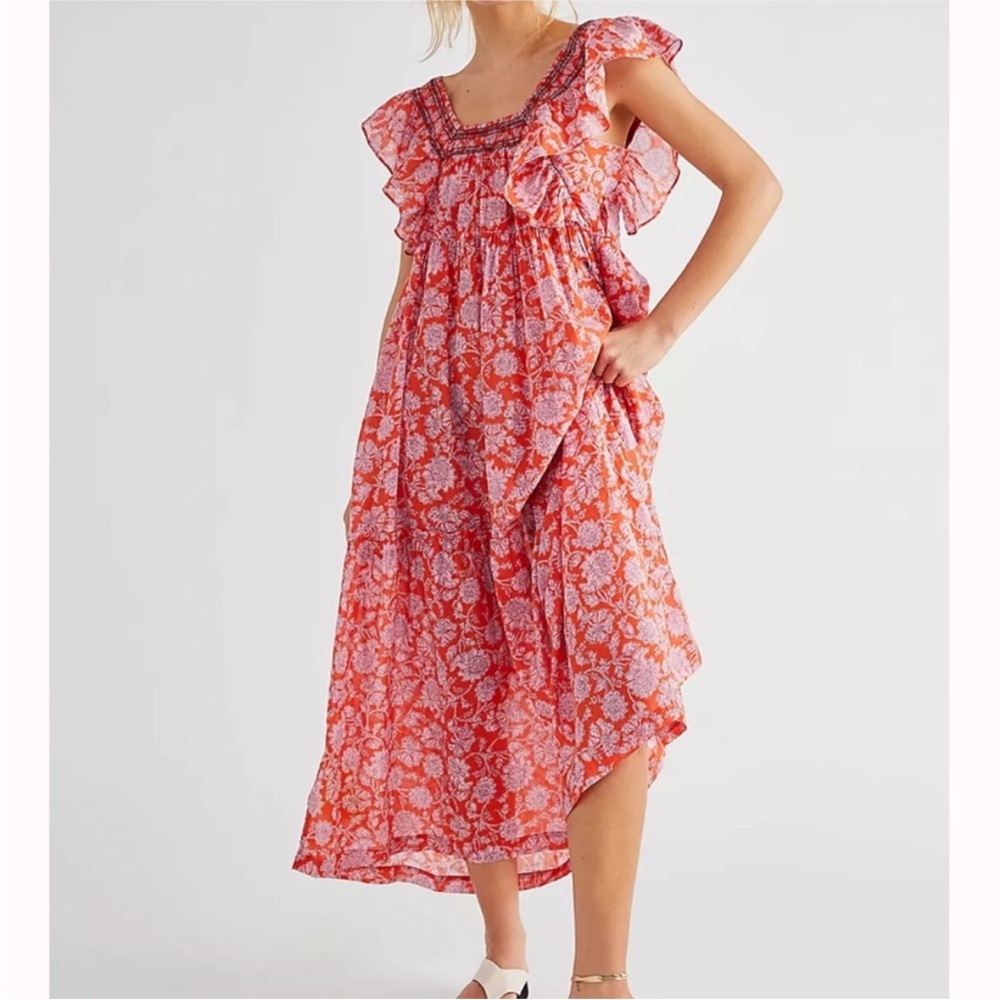 Free People Bonita Printed Midi Dress - Picture 3 of 10